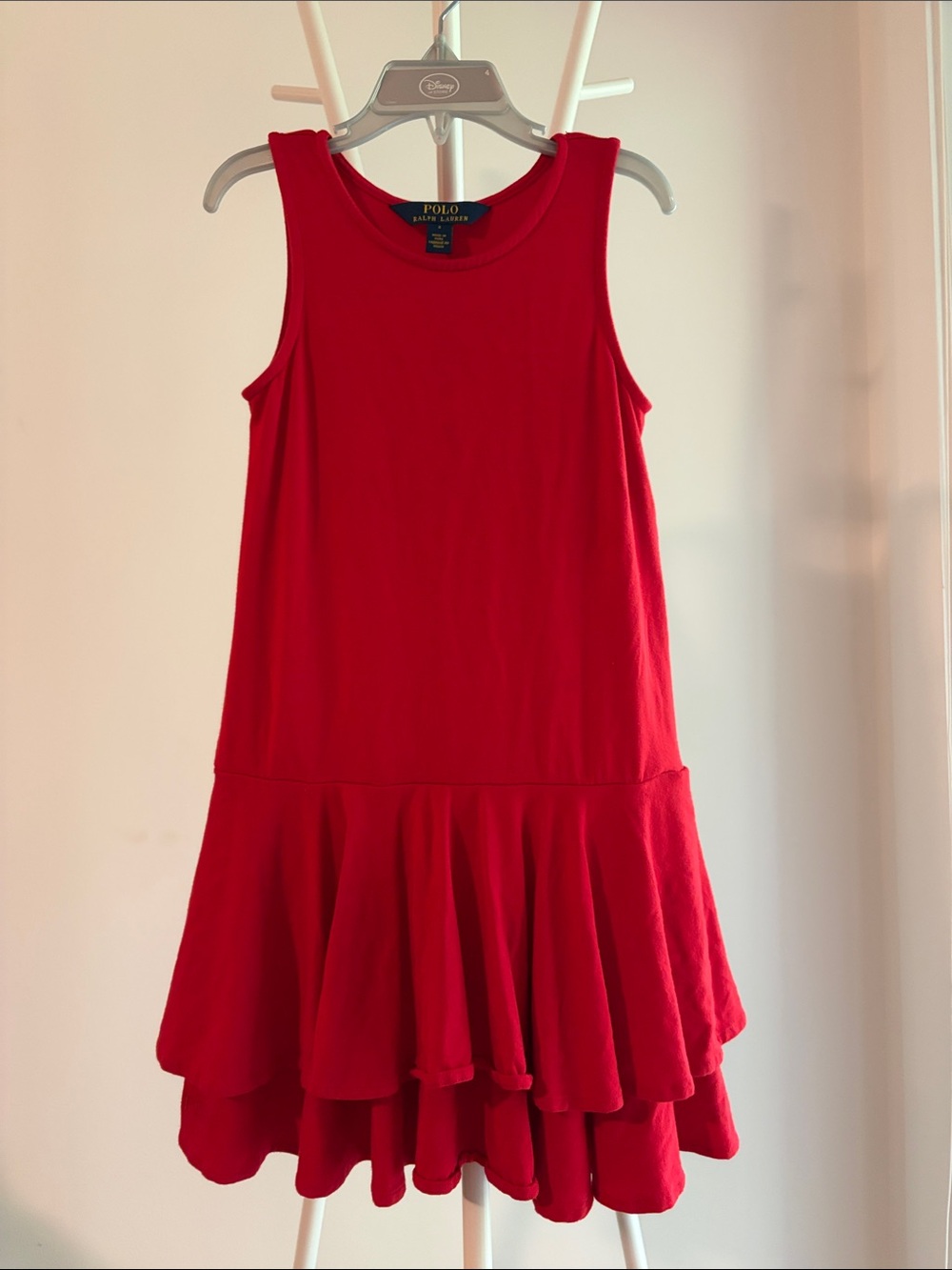Polo by Ralph Lauren Girls' Red Layered Flounce Dress